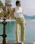 Artemis Vintage High Rise Wide Leg Sage Jeans