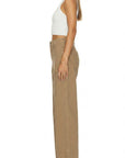Camel High Rise Palazzo Jeans | Garment Dyed