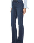 Artemis Vintage Julia Double-Button High-Rise Bootcut Jeans – Dark Stone Wash