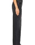 Black High Rise Barrel Jeans | Relaxed Fit
