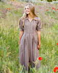 Femme Field Brown Midi Shirtdress