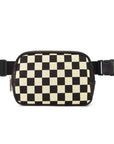 Alva Mixed Media Check Sling Crossbody Belt Bum Fanny Waist Bag