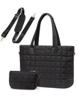 Mila Quilted Traveler Tote with Mini Clutch