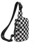 Kenzie Nylon Checkered Sling Bag