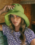 BLOOM Crochet Sun Hat In Lime Green