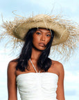 The Catalina Frayed Straw Sun Hat In Beige