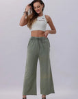 Acid Wash Wide Leg Sweatpants