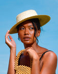 The Celeste Woven Straw Hat In Beige