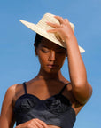 CELESTE Woven Straw Hat In Natural Beige - My Pampered Life Seattle