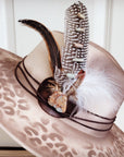 Hand-Painted Leopard Boho Western Cowgirl Hat & Band-Brown 986s