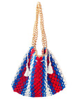COLETTE Macrame Beach Bag In Red, White & Blue - My Pampered Life Seattle