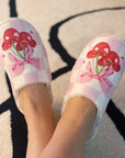 Cherry Bow Check Lounge Slippers - Sweet & Cozy