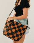 Courtney Checkered Tote