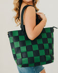 Courtney Checkered Tote