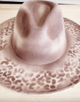 Hand-Painted Leopard Boho Western Cowgirl Hat Only-Brown 986q