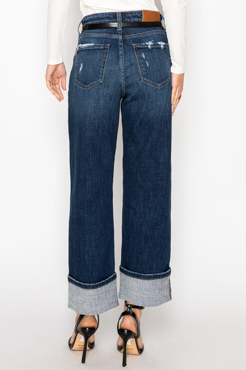 Artemis Vintage | Relaxed High Rise Ankle Straight Jeans