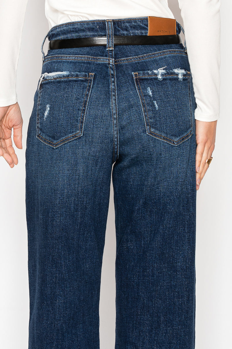 Artemis Vintage | Relaxed High Rise Ankle Straight Jeans