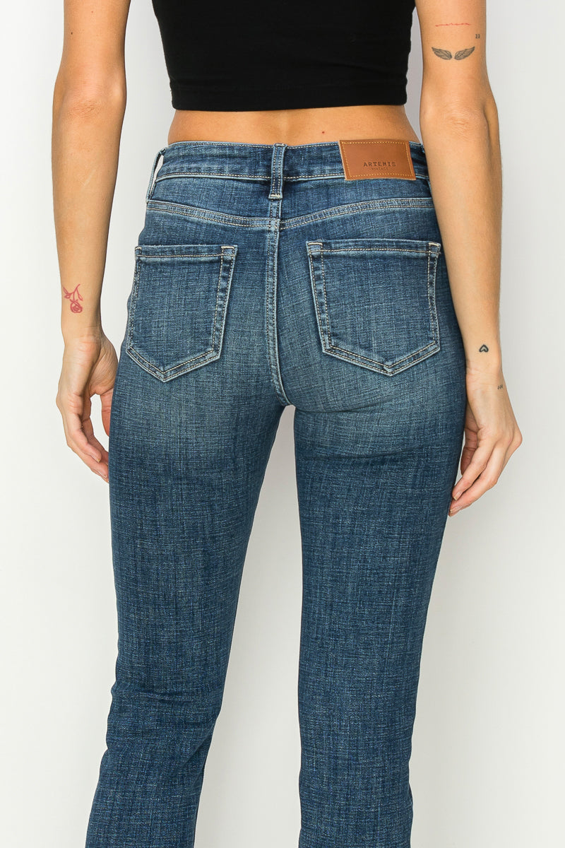 Artemis Vintage | Gabriela High Rise Cross Hatch Fabric Skinny Jeans