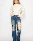 Artemis Vintage |Hybrid Stretch Ripped Relaced Flare Jeans - My Pampered Life Seattle
