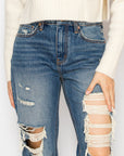 Artemis Vintage |Hybrid Stretch Ripped Relaced Flare Jeans - My Pampered Life Seattle