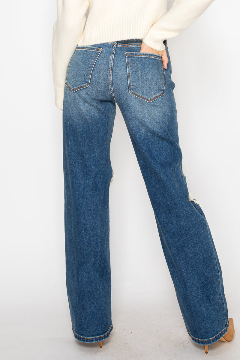Artemis Vintage |Hybrid Stretch Ripped Relaced Flare Jeans