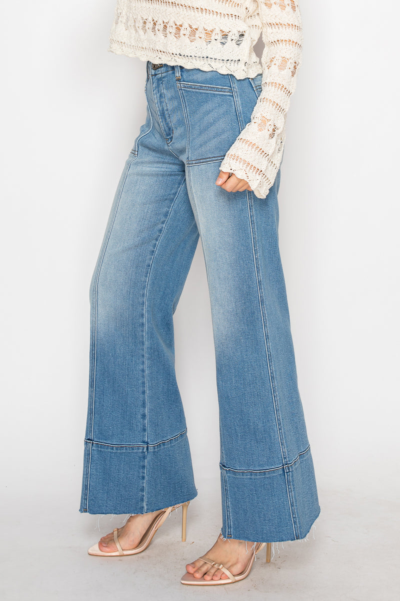 Artemis Vintage |Eco Friendly Tummy Control Slim Palazzo Jeans