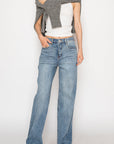 Artemis Vintage |BLUE Slim Ultra High Rise 90's Straight Jeans - My Pampered Life Seattle