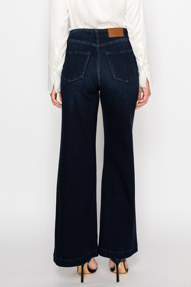 Artemis Vintage |Eco Friendly Ultra High Rise Slim Palazzo Sailor Jeans