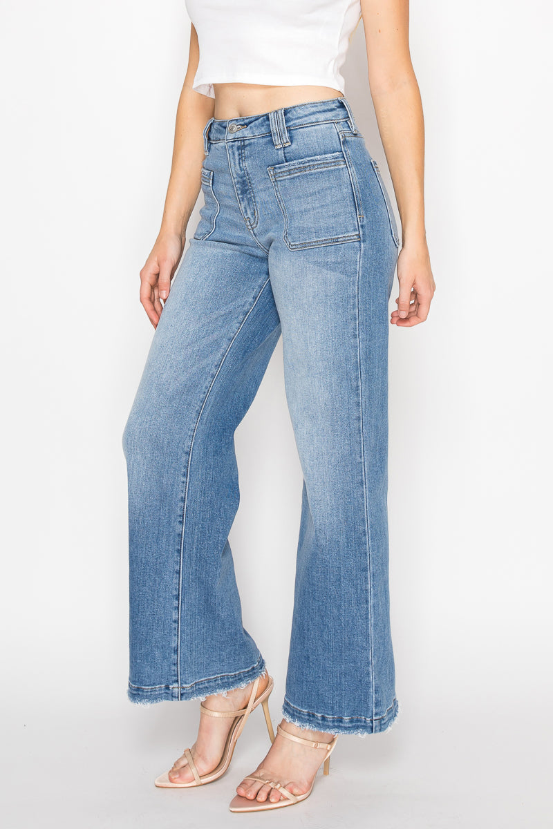 Artemis Vintage |Eco Friendly Fabric High Rise Slim Palazzo Jeans
