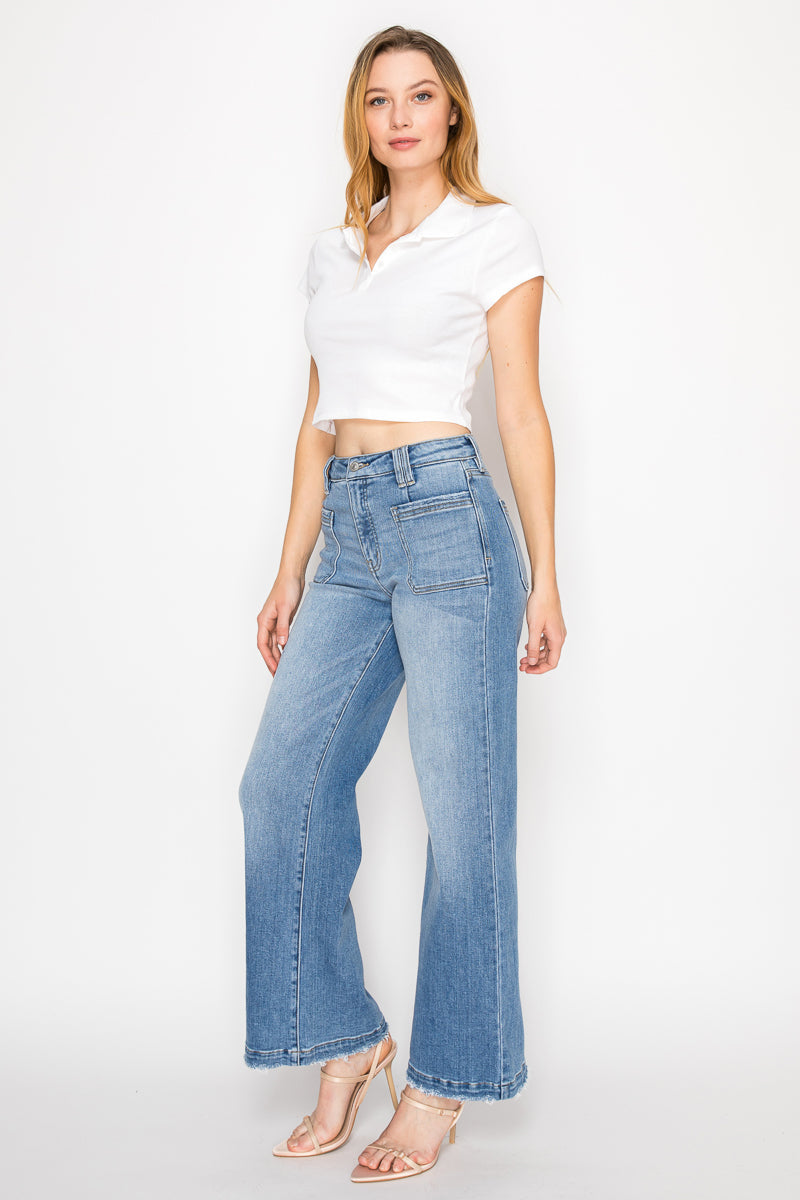 Artemis Vintage |Eco Friendly Fabric High Rise Slim Palazzo Jeans