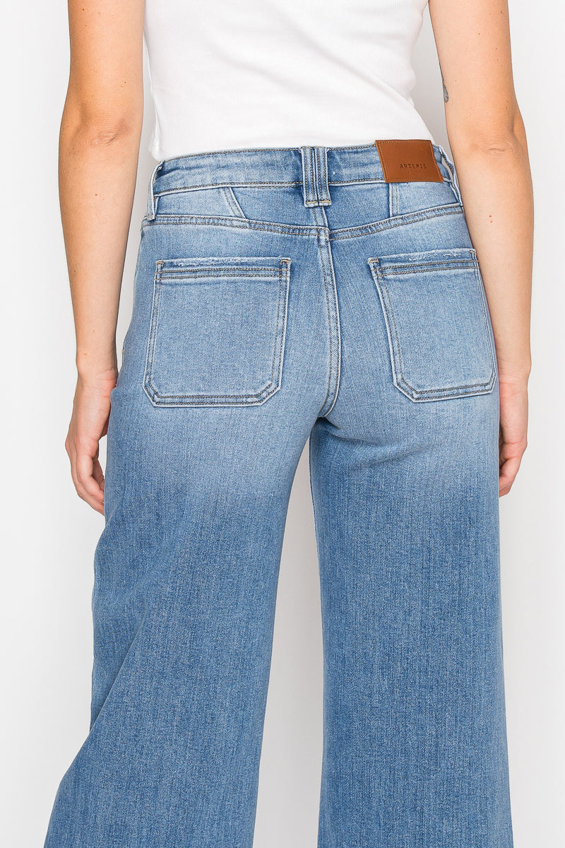 Artemis Vintage |Eco Friendly Fabric High Rise Slim Palazzo Jeans