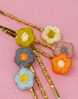 Floral Dream Yarn Flower Bobby Pins – Set of 6