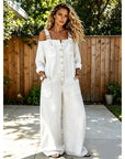 Women's Washed Denim Wide-Leg Overalls with Button Closure – 4 Colors S–XXL