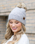 C.C® Cozy Marled Pom Beanie
