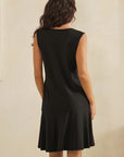 Easy Days Split Neck Flounce Dress