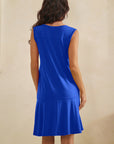 Easy Days Split Neck Flounce Dress