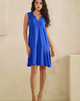 Easy Days Split Neck Flounce Dress