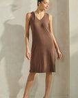 Yelete LuxeAir Ribbed V-Neck Tank Dress