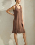 Yelete LuxeAir Ribbed V-Neck Tank Dress