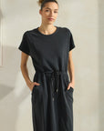 Soft Modal Drawstring T-Shirt Dress with Pockets