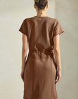 Soft Modal Drawstring T-Shirt Dress with Pockets