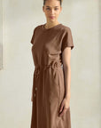 Soft Modal Drawstring T-Shirt Dress with Pockets