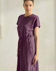 Soft Modal Drawstring T-Shirt Dress with Pockets