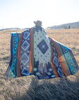 Andean Alpaca Wool Blanket - Ocean Breeze
