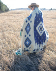 Andean Alpaca Wool Blanket - Ocean Breeze