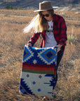 Andean Alpaca Wool Blanket - Ocean Breeze