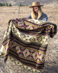 Andean Alpaca Wool Blanket - Cactus