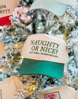 Naughty or Nice? Don't Care - Green Vintage Trucker Hat