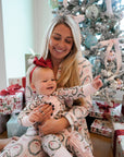 Pink Santa - Ribbed Long Pajama Set