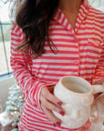 Pink & Red Stripes - Long Pajama Set
